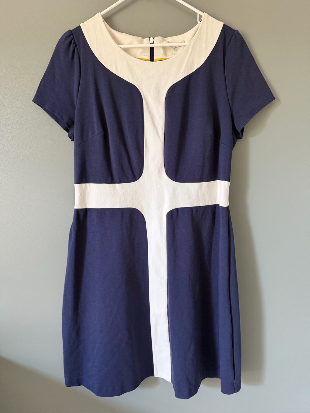 Boden Pall Mall Dress Navy And Cream Women’s 14R Nautical Business Knee Length
